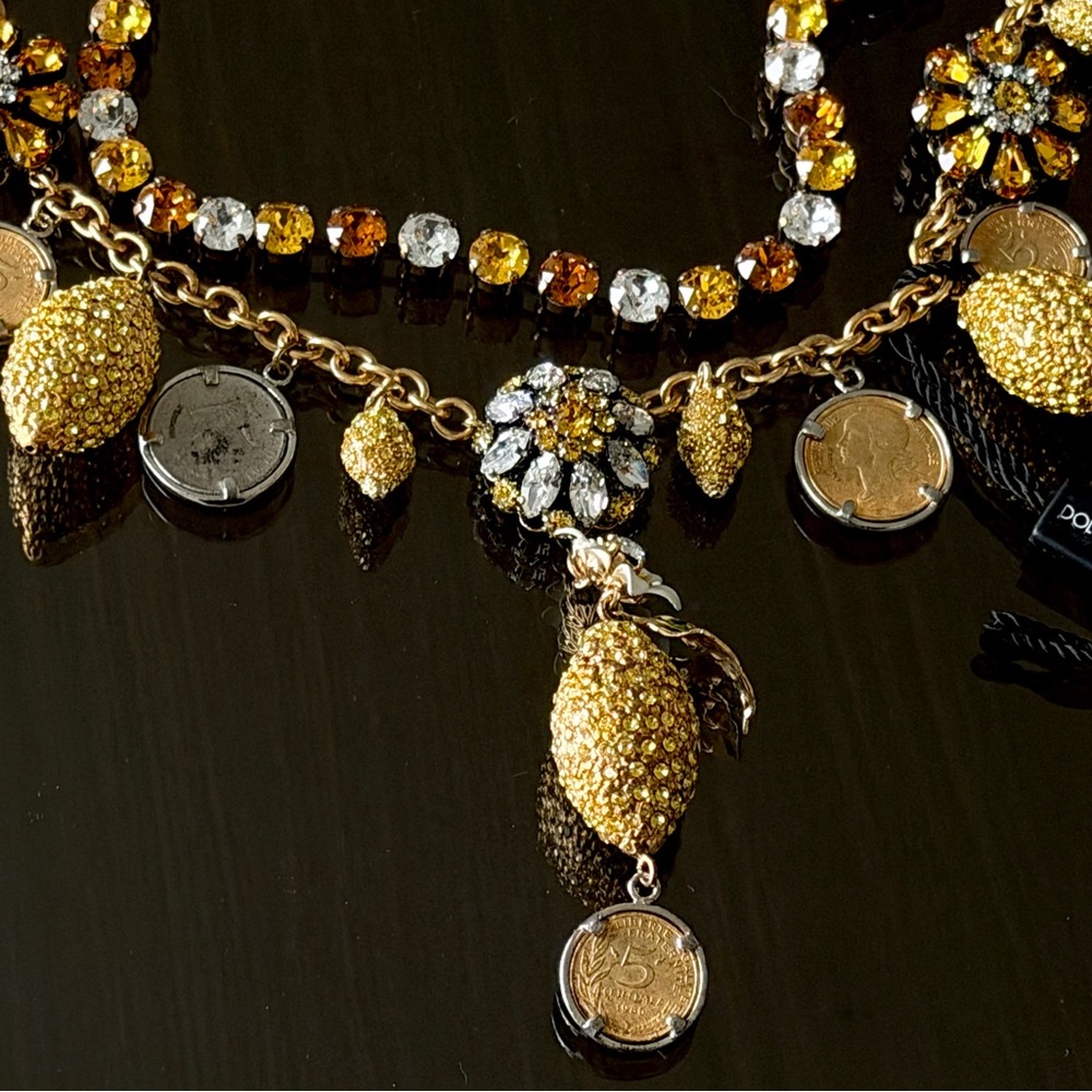 Dolce & Gabbana Embellished Coin Charm Necklace - Picture 4 of 6